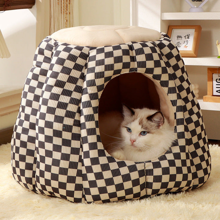 Nordic Pineapple Crystal Flannelette Washable Dog & Cat Bed-Orizon Depot