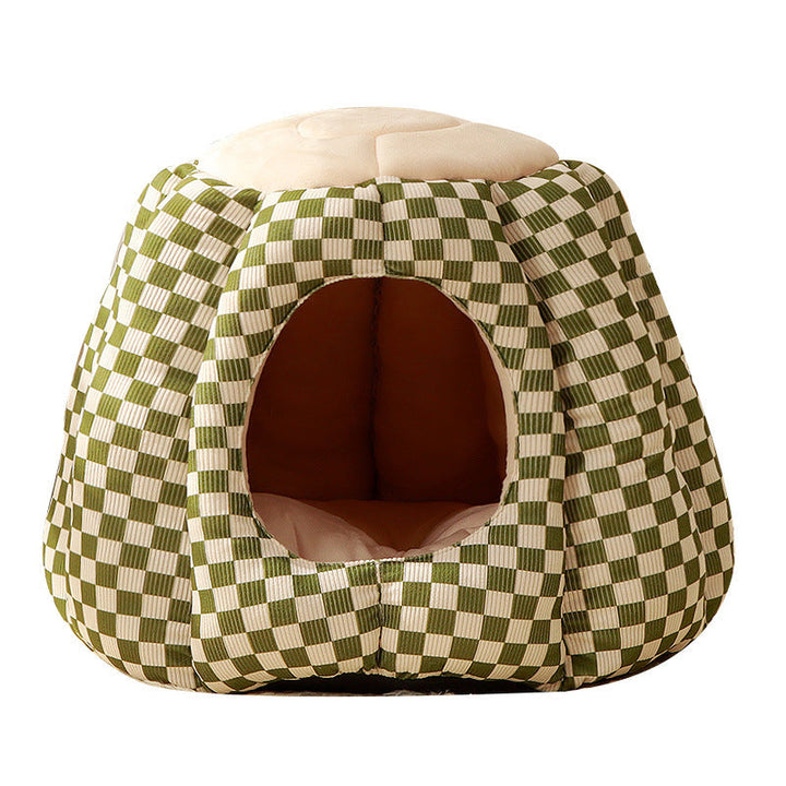 Nordic Pineapple Crystal Flannelette Washable Dog & Cat Bed-Orizon Depot