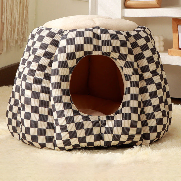 Nordic Pineapple Crystal Flannelette Washable Dog & Cat Bed-Orizon Depot