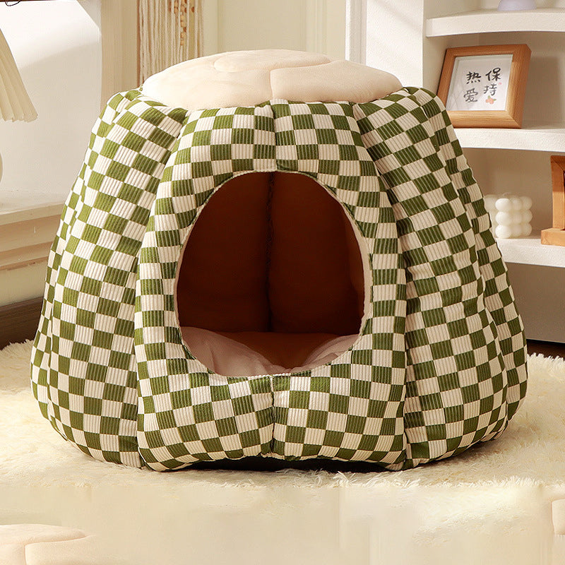 Nordic Pineapple Crystal Flannelette Washable Dog & Cat Bed-Orizon Depot
