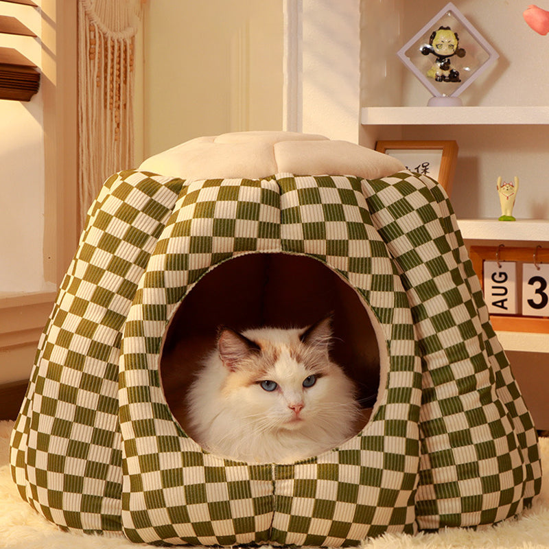 Nordic Pineapple Crystal Flannelette Washable Dog & Cat Bed-Orizon Depot