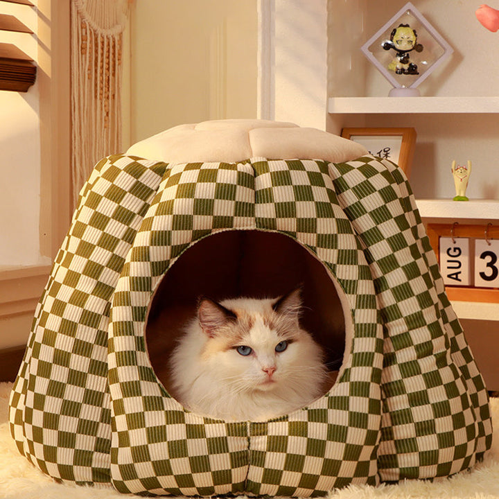 Nordic Pineapple Crystal Flannelette Washable Dog & Cat Bed-Orizon Depot