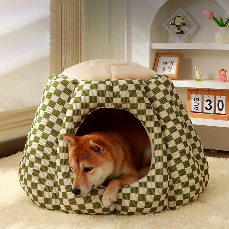 Nordic Pineapple Crystal Flannelette Washable Dog & Cat Bed-Orizon Depot
