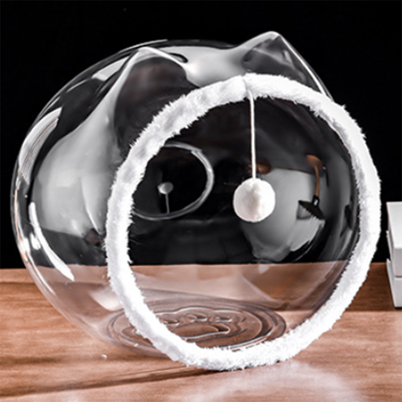 Washable Square Cat Bed with Ventilation - Modern Transparent Design-Orizon Depot