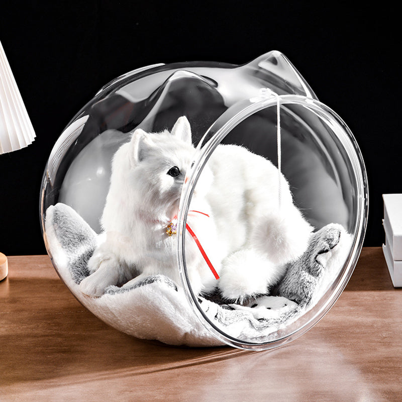 Washable Square Cat Bed with Ventilation - Modern Transparent Design-Orizon Depot