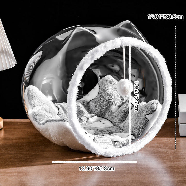 Washable Square Cat Bed with Ventilation - Modern Transparent Design-Orizon Depot