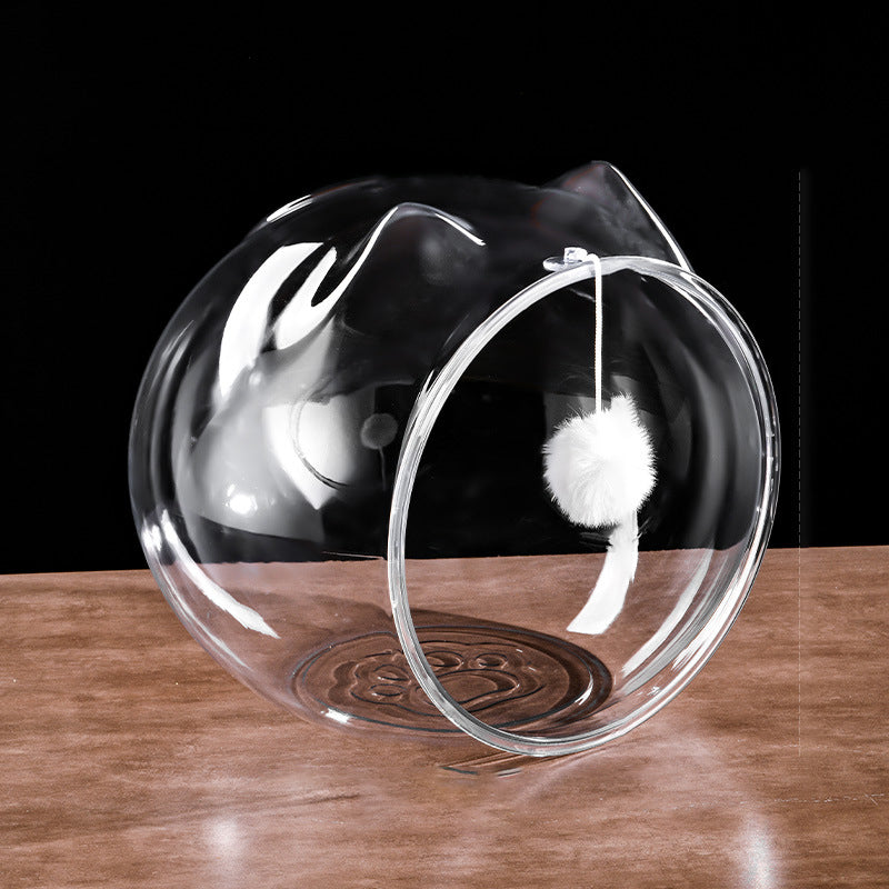 Washable Square Cat Bed with Ventilation - Modern Transparent Design-Orizon Depot
