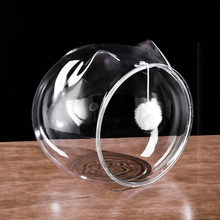 Washable Square Cat Bed with Ventilation - Modern Transparent Design-Orizon Depot