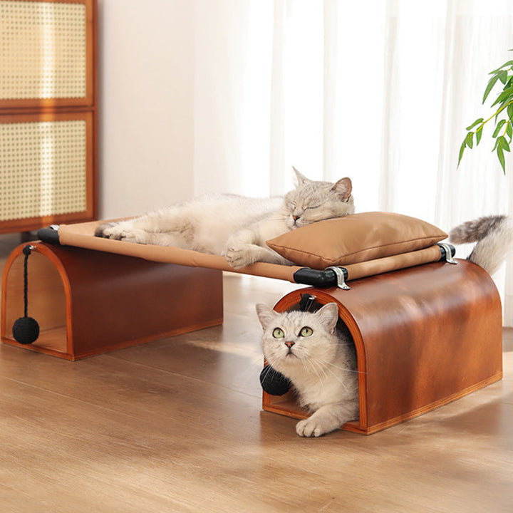 Art Deco Bridge-Shaped Multi-Layer Cat Bed for Living Room-Orizon Depot