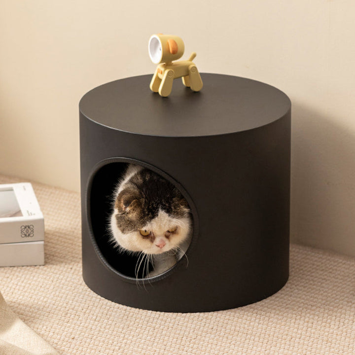 Modern Minimalist Cylindrical Iron Cat Bed for Living Room & Bedroom-Orizon Depot
