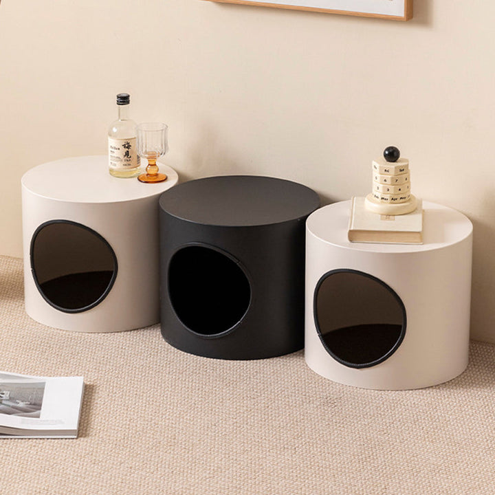 Modern Minimalist Cylindrical Iron Cat Bed for Living Room & Bedroom-Orizon Depot