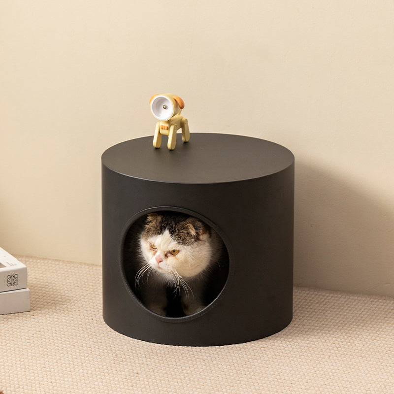 Modern Minimalist Cylindrical Iron Cat Bed for Living Room & Bedroom-Orizon Depot