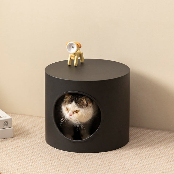 Modern Minimalist Cylindrical Iron Cat Bed for Living Room & Bedroom-Orizon Depot