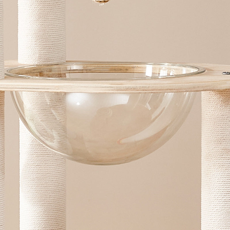 Modern Multi-Tier Cat Tower with Acrylic and Rope for Living Room-Orizon Depot