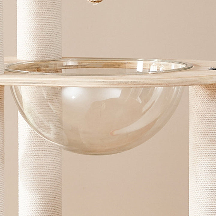 Modern Multi-Tier Cat Tower with Acrylic and Rope for Living Room-Orizon Depot