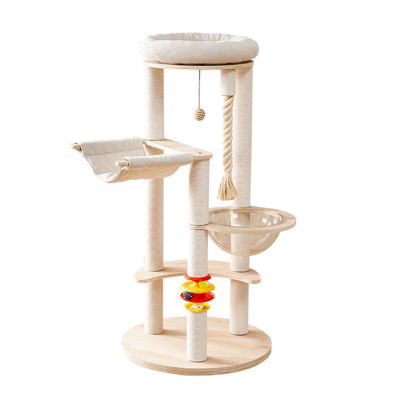 Modern Multi-Tier Cat Tower with Acrylic and Rope for Living Room-Orizon Depot