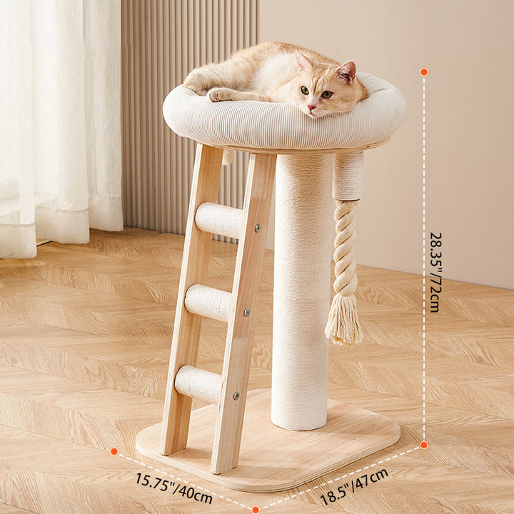 Modern Multi-Tier Cat Tower with Acrylic and Rope for Living Room-Orizon Depot