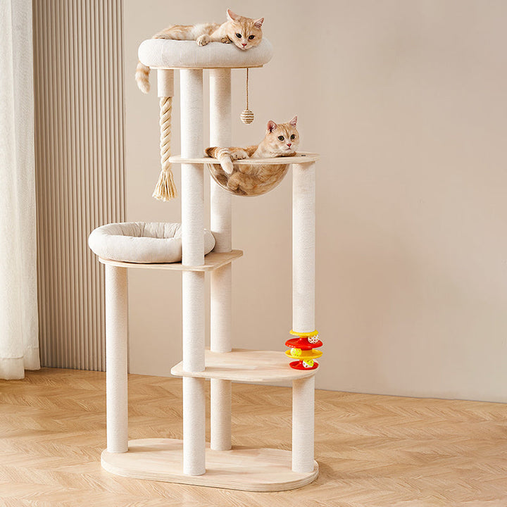 Modern Multi-Tier Cat Tower with Acrylic and Rope for Living Room-Orizon Depot