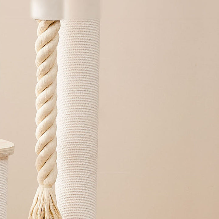 Modern Multi-Tier Cat Tower with Acrylic and Rope for Living Room-Orizon Depot
