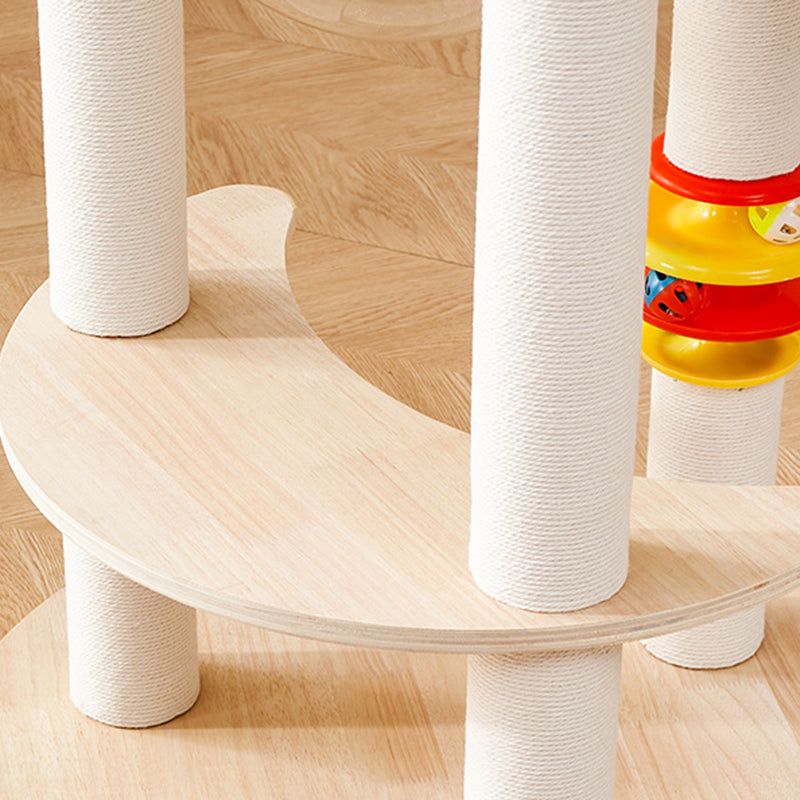 Modern Multi-Tier Cat Tower with Acrylic and Rope for Living Room-Orizon Depot