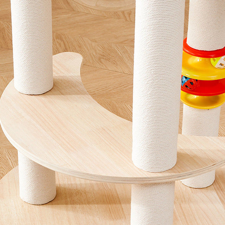 Modern Multi-Tier Cat Tower with Acrylic and Rope for Living Room-Orizon Depot