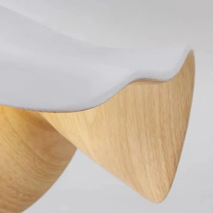 Scandinavian Wooden Lotus Ceiling Light | Modern Resin & Iron Lamp
