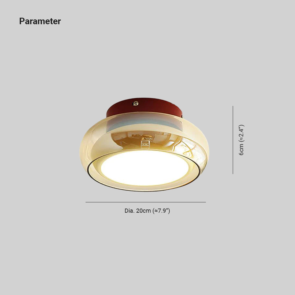 Retro Glass Flush Mount Ceiling Light | LED Indoor Fixture