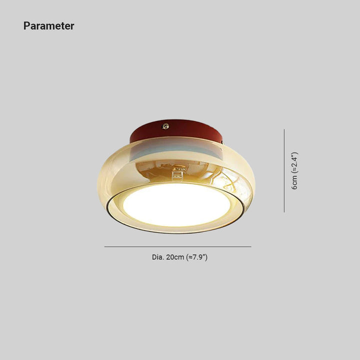 Retro Glass Flush Mount Ceiling Light | LED Indoor Fixture