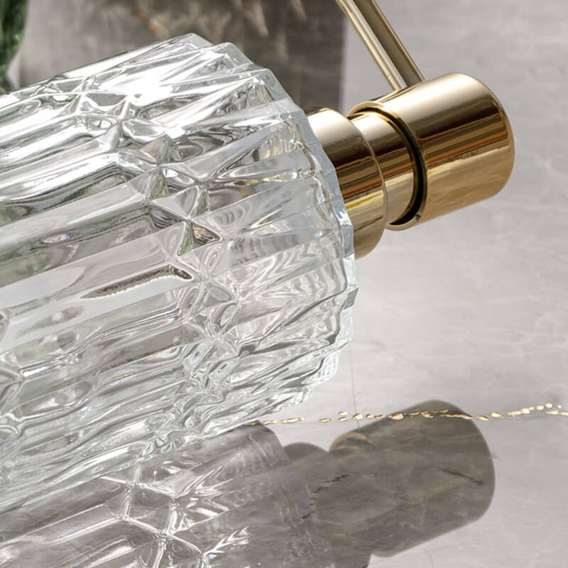 Diamond Pattern Glass Soap Dispenser for Stylish Bathroom Decor-Orizon Depot