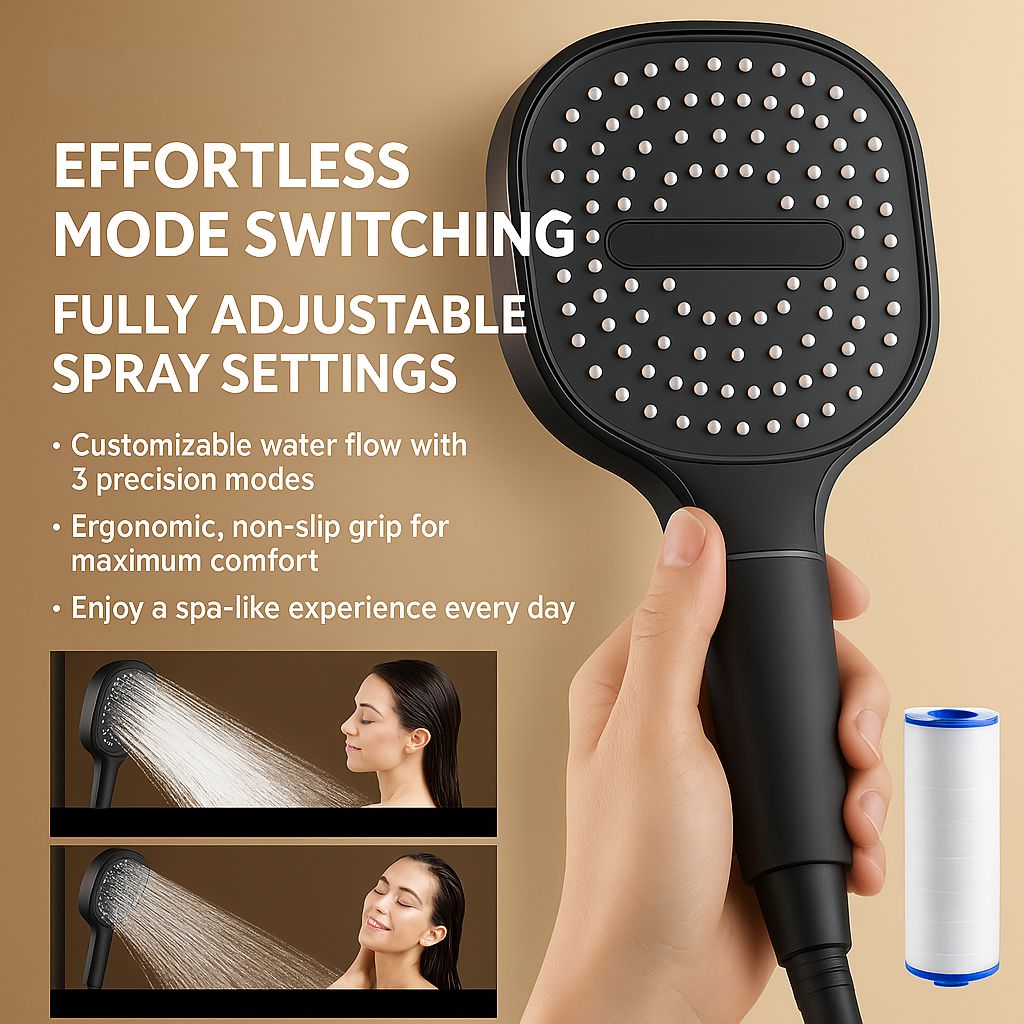 High Pressure Shower Head with Turbo Boost and Filtration System-Orizon Depot