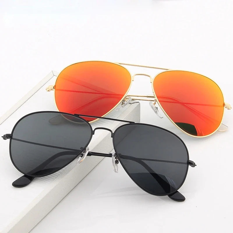 Double Bridge Aviation Sunglasses - UV400 Alloy Frame Mirror Glasses-Orizon Depot
