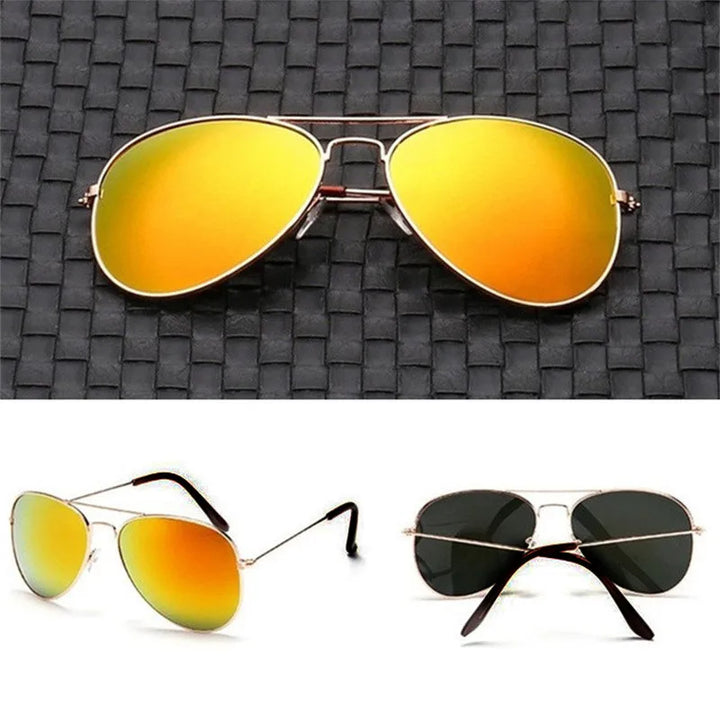 Double Bridge Aviation Sunglasses - UV400 Alloy Frame Mirror Glasses-Orizon Depot