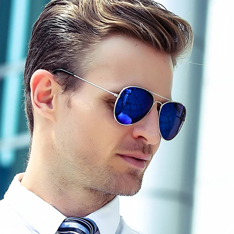Double Bridge Aviation Sunglasses - UV400 Alloy Frame Mirror Glasses-Orizon Depot