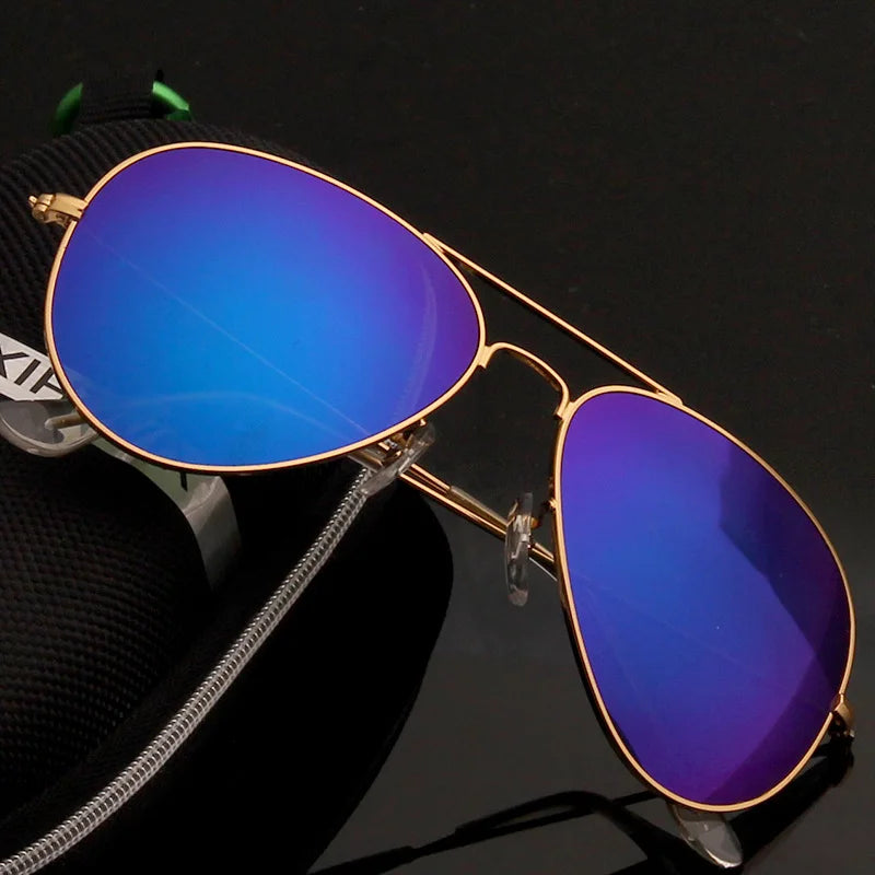 Double Bridge Aviation Sunglasses - UV400 Alloy Frame Mirror Glasses-Orizon Depot