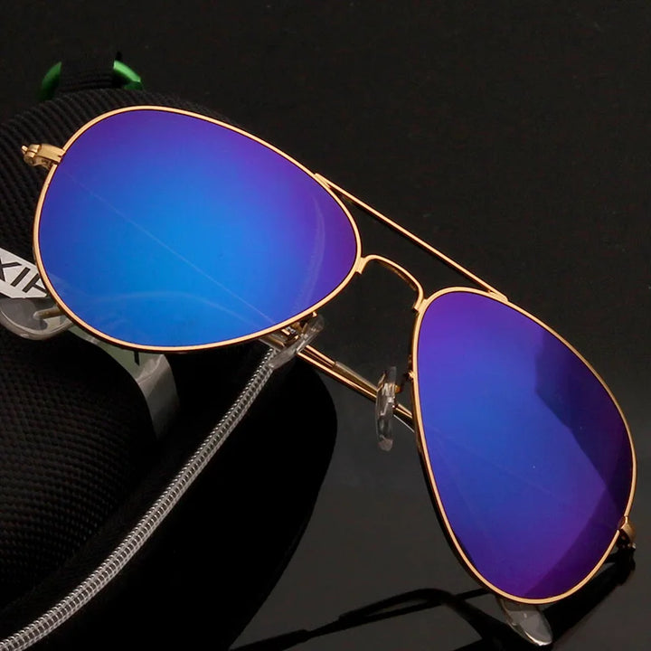 Double Bridge Aviation Sunglasses - UV400 Alloy Frame Mirror Glasses-Orizon Depot