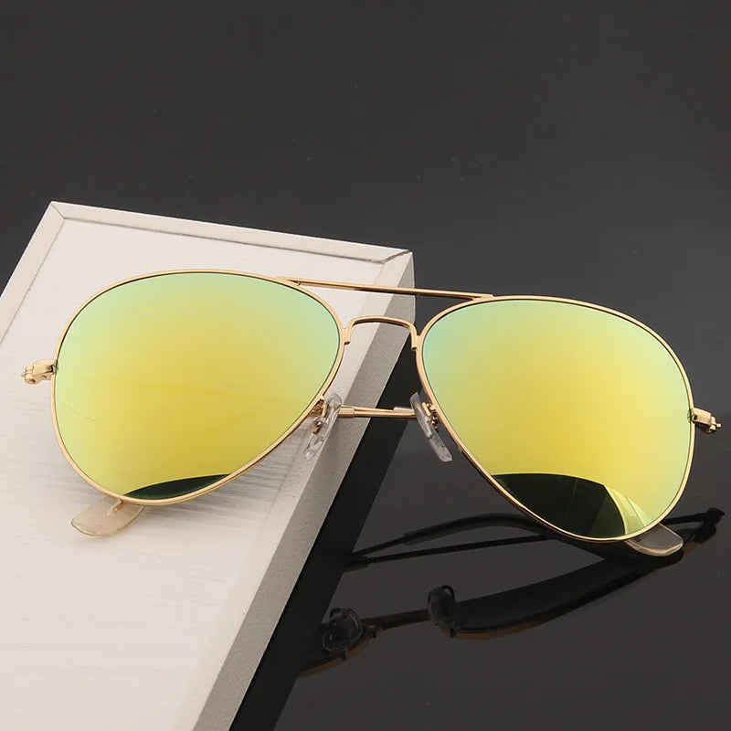 Double Bridge Aviation Sunglasses - UV400 Alloy Frame Mirror Glasses-Orizon Depot