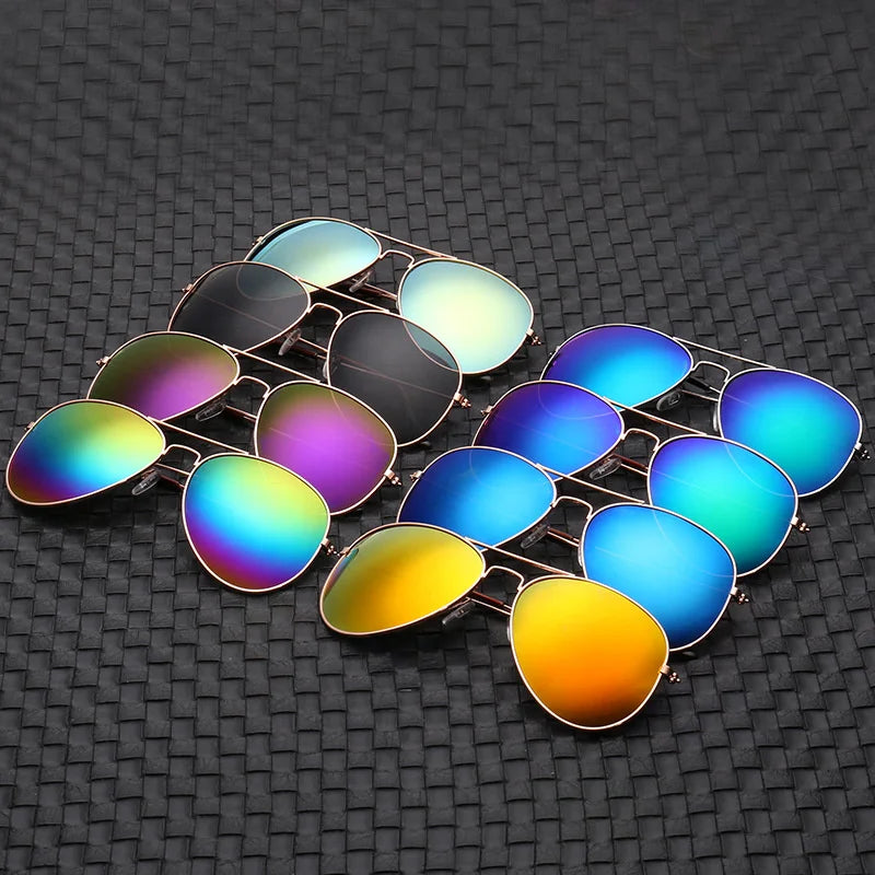 Double Bridge Aviation Sunglasses - UV400 Alloy Frame Mirror Glasses-Orizon Depot