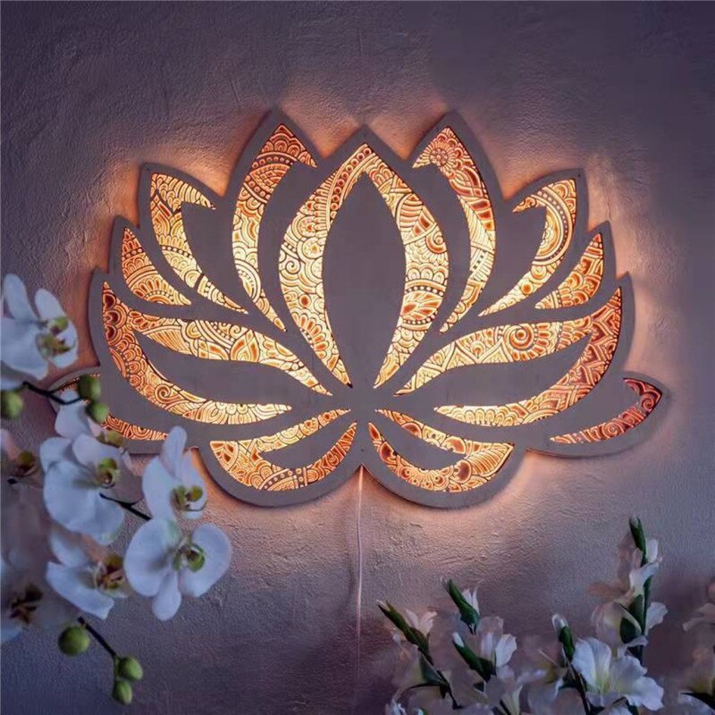 Spiritual Lotus Decorative Wall Lamp for Tranquil Ambiance-Orizon Depot
