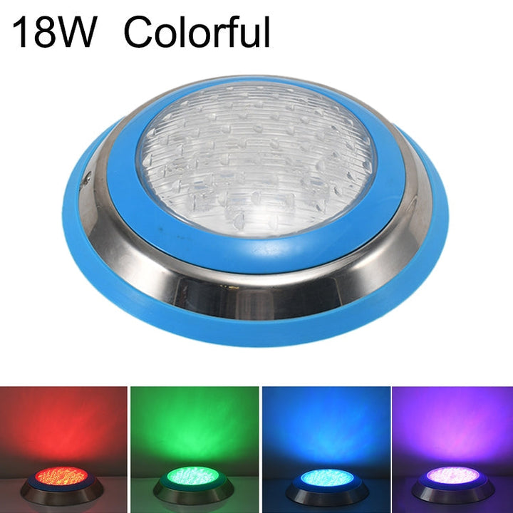 18W LED Stainless Steel Wall Mounted Pool Light - Colorful Underwater Illumination-Orizon Depot
