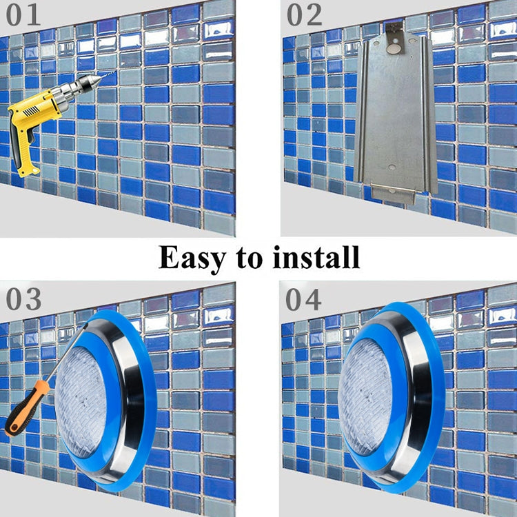 18W LED Stainless Steel Wall Mounted Pool Light - Colorful Underwater Illumination-Orizon Depot