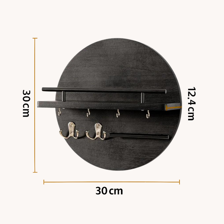 Eco-Friendly Round Wooden Key Holder | Chic Wall Organizer-Orizon Depot
