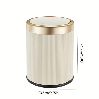 Elegant Oval Trash Can | Press-Top Waste Bin with Dual Inner Compartments-Orizon Depot