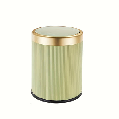 Elegant Oval Trash Can | Press-Top Waste Bin with Dual Inner Compartments-Orizon Depot