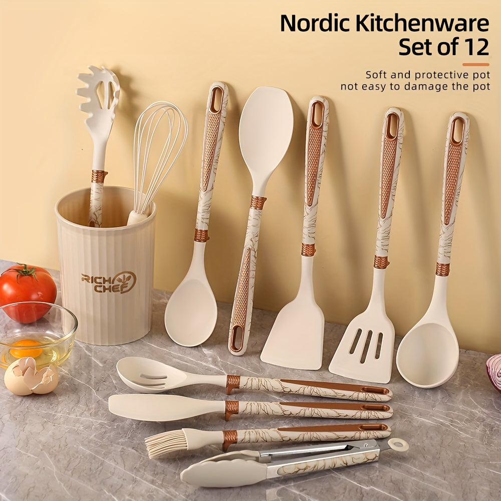 Elegant Silicone Kitchen Utensil Set for Joyful Cooking Experience-Orizon Depot