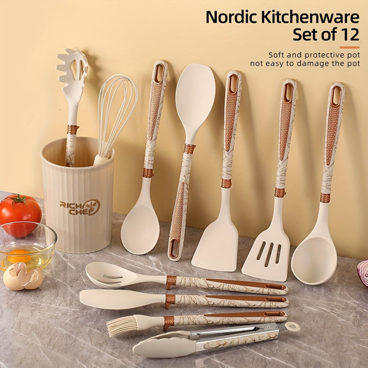 Elegant Silicone Kitchen Utensil Set for Joyful Cooking Experience-Orizon Depot