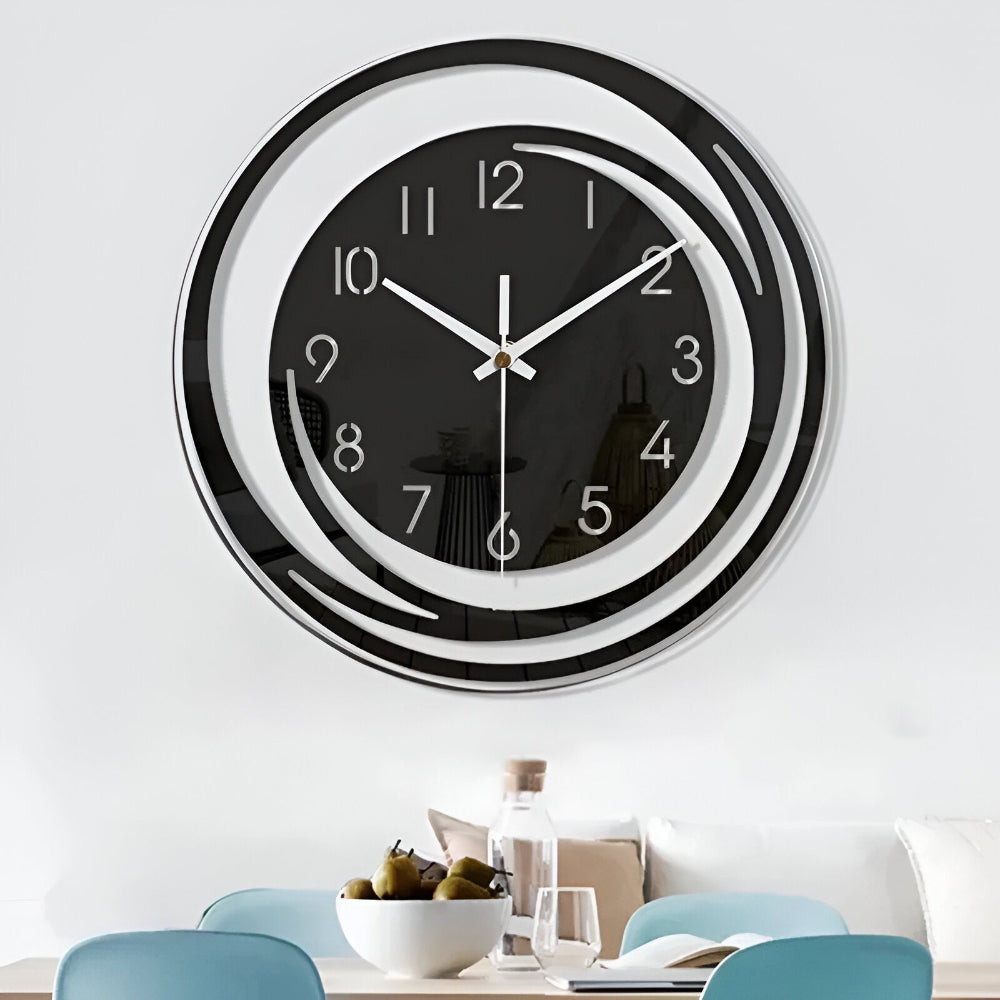 Modern Black Acrylic Wall Clock | Scandinavian Style Decor