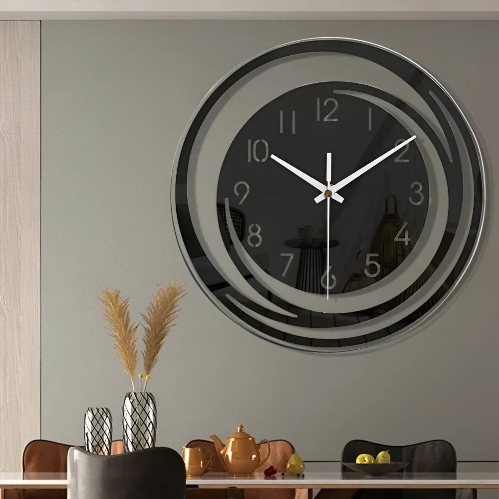 Modern Black Acrylic Wall Clock | Scandinavian Style Decor