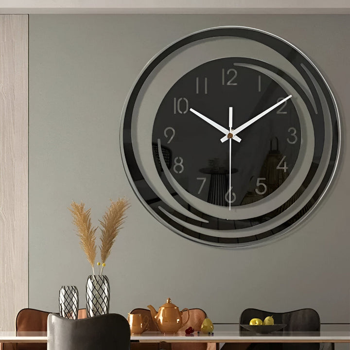 Modern Black Acrylic Wall Clock | Scandinavian Style Decor