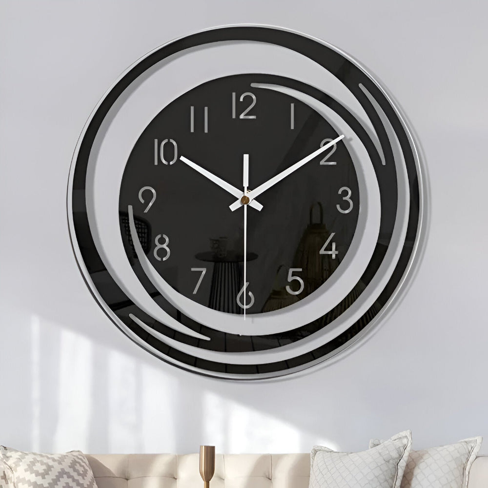 Modern Black Acrylic Wall Clock | Scandinavian Style Decor