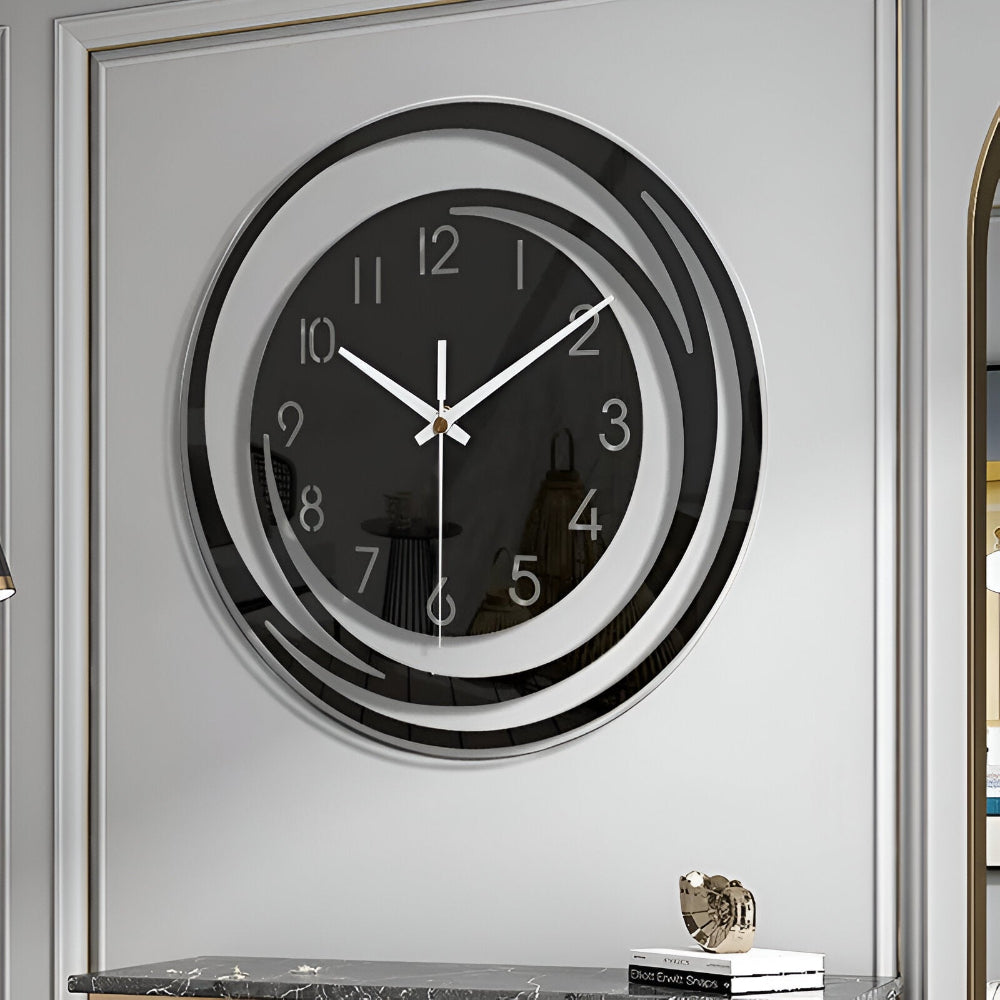 Modern Black Acrylic Wall Clock | Scandinavian Style Decor
